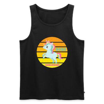 Schulkind 2023 Einhorn Einschulung Erstklässlerin - Männer Premium Bio Tank Top - Schwarz - Vorne - Michal (187cm)