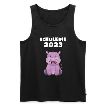 Schulkind 2023 Nilpferd Einschulung Erstklässler - Männer Premium Bio Tank Top - Schwarz - Vorne - Michal (187cm)