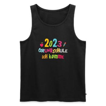Schulkind 2023 Mädchen Einschulung Erstklässler - Männer Premium Bio Tank Top - Schwarz - Vorne - Michal (187cm)