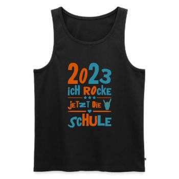 Schulkind 2023 Einschulung Erstklässler Geschenk - Männer Premium Bio Tank Top - Schwarz - Vorne - Michal (187cm)
