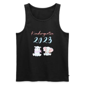 Kindergarten 2023 Süße Tiere Mädchen Jungen Kita - Männer Premium Bio Tank Top - Schwarz - Vorne - Michal (187cm)