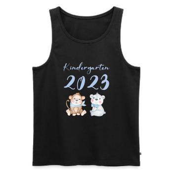 Kindergarten 2023 Süße Tiere Mädchen Jungen Kita - Männer Premium Bio Tank Top - Schwarz - Vorne - Michal (187cm)