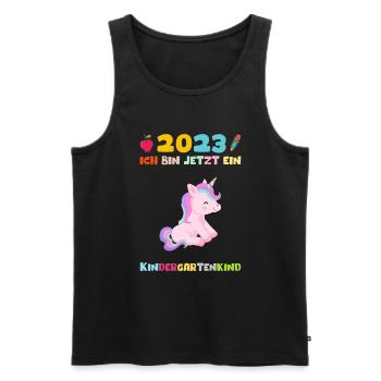 Kindergarten 2023 Einhorn Mädchen Tochter Kita - Männer Premium Bio Tank Top - Schwarz - Vorne - Michal (187cm)
