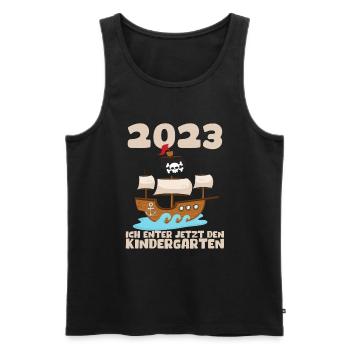 Kindergarten 2023 Pirat Jungen Sohn Geschenk Kita - Männer Premium Bio Tank Top - Schwarz - Vorne - Michal (187cm)