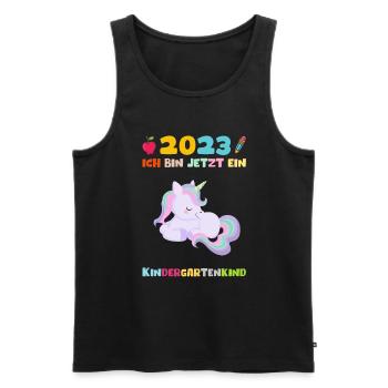 Kindergarten 2023 Einhorn Mädchen Tochter Kita - Männer Premium Bio Tank Top - Schwarz - Vorne - Michal (187cm)