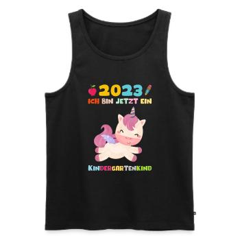 Kindergarten 2023 Einhorn Mädchen Tochter Kita - Männer Premium Bio Tank Top - Schwarz - Vorne - Michal (187cm)