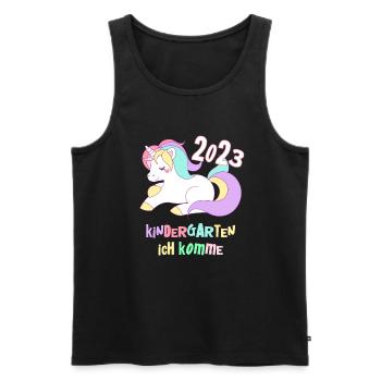 Kindergarten 2023 Einhorn Mädchen Tochter Kita - Männer Premium Bio Tank Top - Schwarz - Vorne - Michal (187cm)
