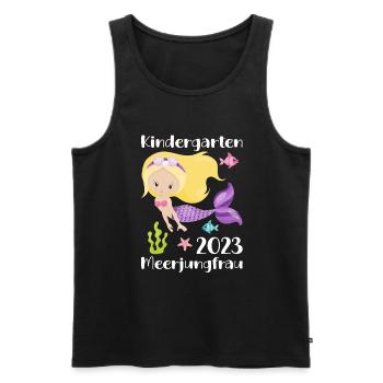 Kindergarten 2023 Meer Frau Mädchen Tochter Kita - Männer Premium Bio Tank Top - Schwarz - Vorne - Michal (187cm)