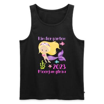 Kindergarten 2023 Meer Frau Mädchen Tochter Kita - Männer Premium Bio Tank Top - Schwarz - Vorne - Michal (187cm)