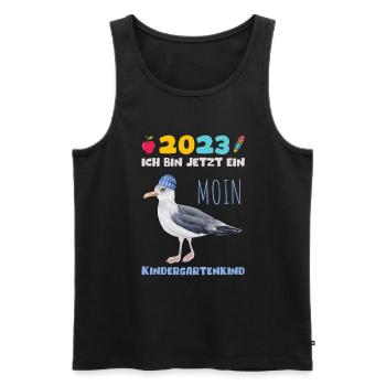 Kindergarten 2023 Möwe Nordsee Mädchen Jungen Kita - Männer Premium Bio Tank Top - Schwarz - Vorne - Michal (187cm)