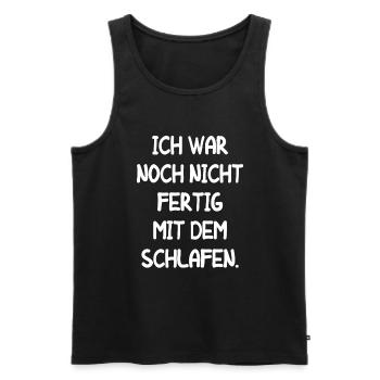 Müde Faul Job Schlafen Fertig Mitarbeiter Geschenk - Männer Premium Bio Tank Top - Schwarz - Vorne - Michal (187cm)