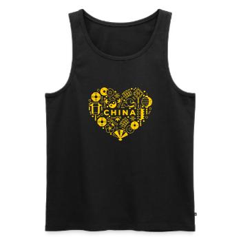 République populaire de Chine Décoration pour femmes pour hommes Cadeau amusant - Débardeur bio Premium Homme - noir - Devant - Michal (187cm)