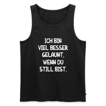 Leise Sein Still Ruhe Männer Frauen Kind Geschenk - Männer Premium Bio Tank Top - Schwarz - Vorne - AI Model Male 178 light (178cm)
