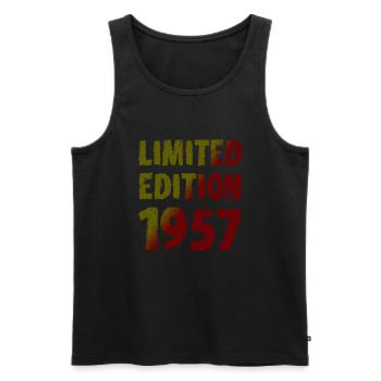 1957 édition limitée anniversaire cadeau femme mari - Débardeur bio Premium Homme - noir - Devant - Michal (187cm)