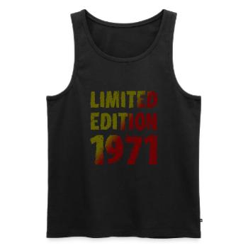 1971 édition limitée anniversaire cadeau femme mari - Débardeur bio Premium Homme - noir - Devant - Michal (187cm)