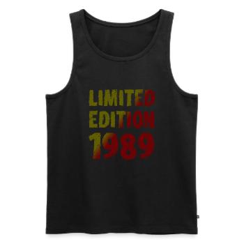 1989 Limited Edition Birthday Gift Wife Husband - Men's Premium Organic Tank Top - black - Front - AI Model Male 178 light (178cm)