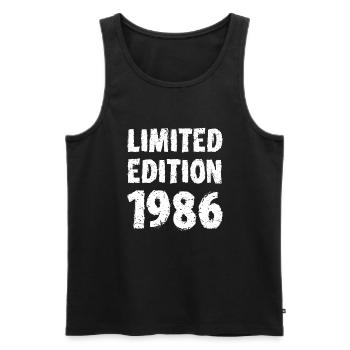 1986 édition limitée anniversaire cadeau femme mari - Débardeur bio Premium Homme - noir - Devant - Michal (187cm)