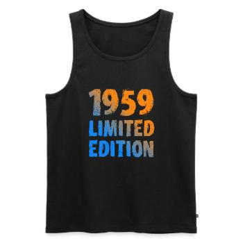 1959 édition limitée anniversaire cadeau femme mari - Débardeur bio Premium Homme - noir - Devant - Michal (187cm)