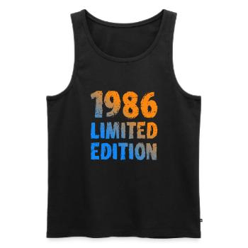 1986 édition limitée anniversaire cadeau femme mari - Débardeur bio Premium Homme - noir - Devant - Michal (187cm)