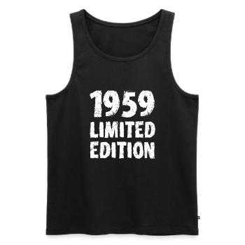 1959 édition limitée anniversaire cadeau femme mari - Débardeur bio Premium Homme - noir - Devant - Michal (187cm)