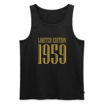 1959 édition limitée anniversaire cadeau femme mari - Débardeur bio Premium Homme - noir - Devant - Michal (187cm)