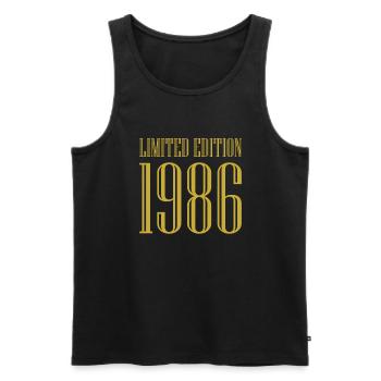 1986 édition limitée anniversaire cadeau femme mari - Débardeur bio Premium Homme - noir - Devant - Michal (187cm)