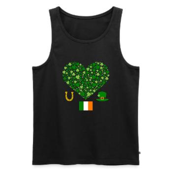 Accessoires de la Saint-Patrick Irlande Shamrock Décoration - Débardeur bio Premium Homme - noir - Devant - Michal (187cm)