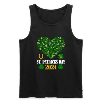 Accessoires de la Saint-Patrick Irlande Shamrock Décoration - Débardeur bio Premium Homme - noir - Devant - Michal (187cm)