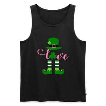 Accessoires de la Saint-Patrick Irlande Trèfle Décoration - Débardeur bio Premium Homme - noir - Devant - Michal (187cm)