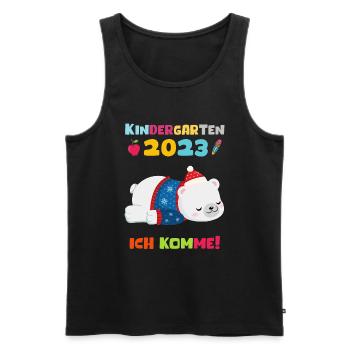 Kindergarten 2023 Ich Komme Jungen Kita Geschenk - Männer Premium Bio Tank Top - Schwarz - Vorne - AI Model Male 178 light (178cm)
