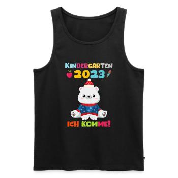 Kindergarten 2023 Ich Komme Jungen Kita Geschenk - Männer Premium Bio Tank Top - Schwarz - Vorne - AI Model Male 178 light (178cm)