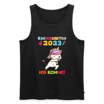 Kindergarten 2023 Ich Komme Jungen Kita Geschenk - Männer Premium Bio Tank Top - Schwarz - Vorne - AI Model Male 178 light (178cm)
