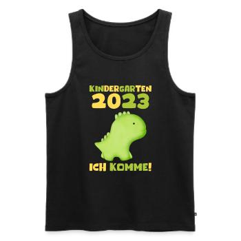 Kindergarten 2023 Ich Komme Jungen Kita Geschenk - Männer Premium Bio Tank Top - Schwarz - Vorne - AI Model Male 178 light (178cm)