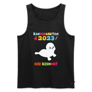 Kindergarten 2023 Ich Komme Jungen Kita Geschenk - Männer Premium Bio Tank Top - Schwarz - Vorne - AI Model Male 178 light (178cm)