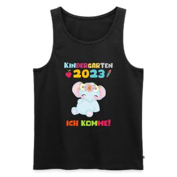 Kindergarten 2023 Ich Komme Mädchen Kita Geschenk - Männer Premium Bio Tank Top - Schwarz - Vorne - AI Model Male 178 light (178cm)