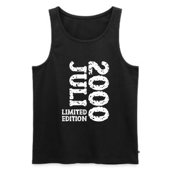 2000 Juillet Édition Limitée Cadeau d’Anniversaire - Débardeur bio Premium Homme - noir - Devant - Michal (187cm)