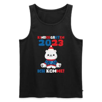 Kindergarten 2023 Ich Komme Jungen Kita Geschenk - Männer Premium Bio Tank Top - Schwarz - Vorne - AI Model Male 178 light (178cm)