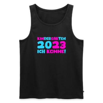 Kindergarten 2023 Ich Komme Mädchen Kita Geschenk - Männer Premium Bio Tank Top - Schwarz - Vorne - AI Model Male 178 light (178cm)