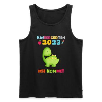 Kindergarten 2023 Ich Komme Jungen Kita Geschenk - Männer Premium Bio Tank Top - Schwarz - Vorne - AI Model Male 178 light (178cm)