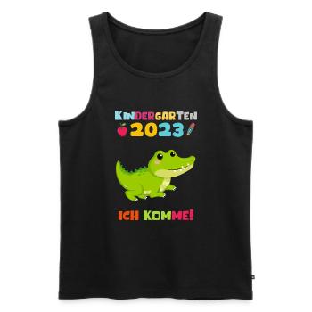 Kindergarten 2023 Ich Komme Jungen Kita Geschenk - Männer Premium Bio Tank Top - Schwarz - Vorne - AI Model Male 178 light (178cm)