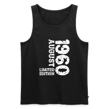 1960 August Limited Edition 63. Geburtstag Outfit - Männer Premium Bio Tank Top - Schwarz - Vorne - Michal (187cm)