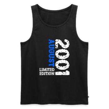 2001 August Limited Edition 22. Geburtstag Outfit - Männer Premium Bio Tank Top - Schwarz - Vorne - AI Model Male 178 light (178cm)