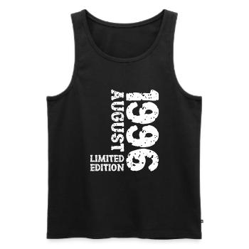 1996 August Limited Edition 27. Geburtstag Outfit - Männer Premium Bio Tank Top - Schwarz - Vorne - AI Model Male 178 light (178cm)
