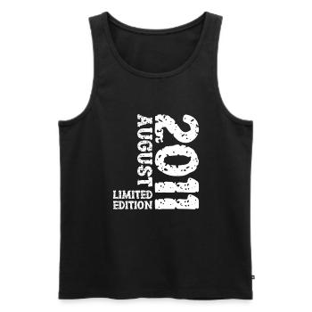 2011 August Limited Edition 12. Geburtstag Outfit - Männer Premium Bio Tank Top - Schwarz - Vorne - AI Model Male 178 light (178cm)