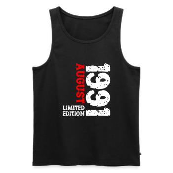1991 August Limited Edition 32nd Birthday Outfit - Men's Premium Organic Tank Top - black - Front - AI Model Male 178 light (178cm)