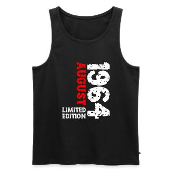 1964 August Limited Edition 59th Birthday Outfit - Men's Premium Organic Tank Top - black - Front - AI Model Male 178 light (178cm)