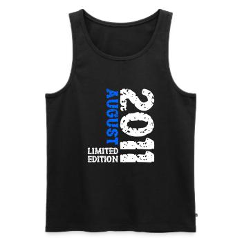 2011 August Limited Edition 12. Geburtstag Outfit - Männer Premium Bio Tank Top - Schwarz - Vorne - AI Model Male 178 light (178cm)
