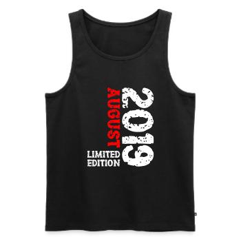2019 August Limited Edition 4. Geburtstag Outfit - Männer Premium Bio Tank Top - Schwarz - Vorne - Michal (187cm)