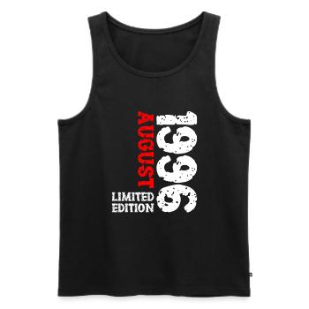 1996 August Limited Edition 27. Geburtstag Outfit - Männer Premium Bio Tank Top - Schwarz - Vorne - Michal (187cm)