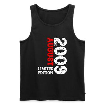2009 August Limited Edition 14. Geburtstag Outfit - Männer Premium Bio Tank Top - Schwarz - Vorne - Michal (187cm)